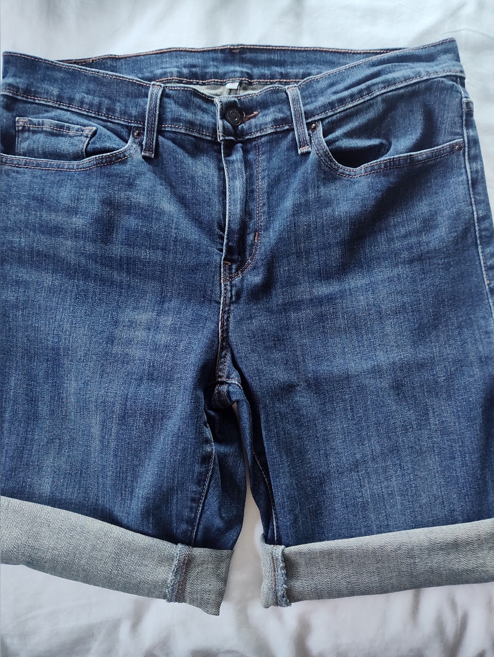 Levi Strauss Ladies Blue Jean Shorts. Size 31 Waist. 9" Inseam